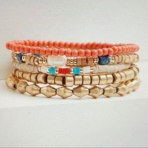 ❤️ 3 FOR $20 Multi Bead Stretch Bracelet Set of 5